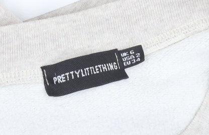 Womens UK Size 6 PRETTYLITTLETHING Beige Pullover Sweatshirt