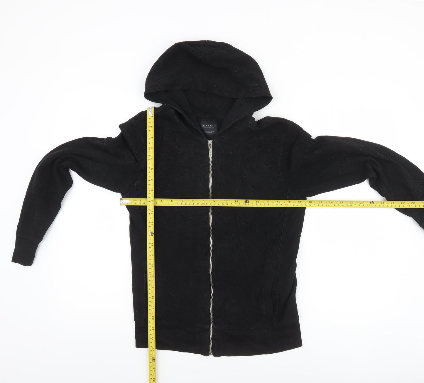 Mens UK Size S Zara Black Full Zip Hoodie