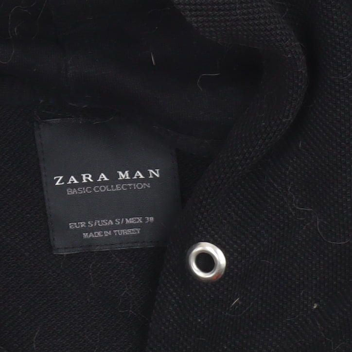 Mens UK Size S Zara Black Full Zip Hoodie