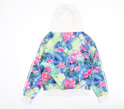 Adidas Women Multicoloured Floral Full Zip Hoodie XXXL