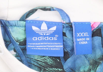 Adidas Women Multicoloured Floral Full Zip Hoodie XXXL