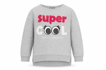 Primark Girls Grey Super Cool Graphic Pullover Sweatshirt 6-7 Years