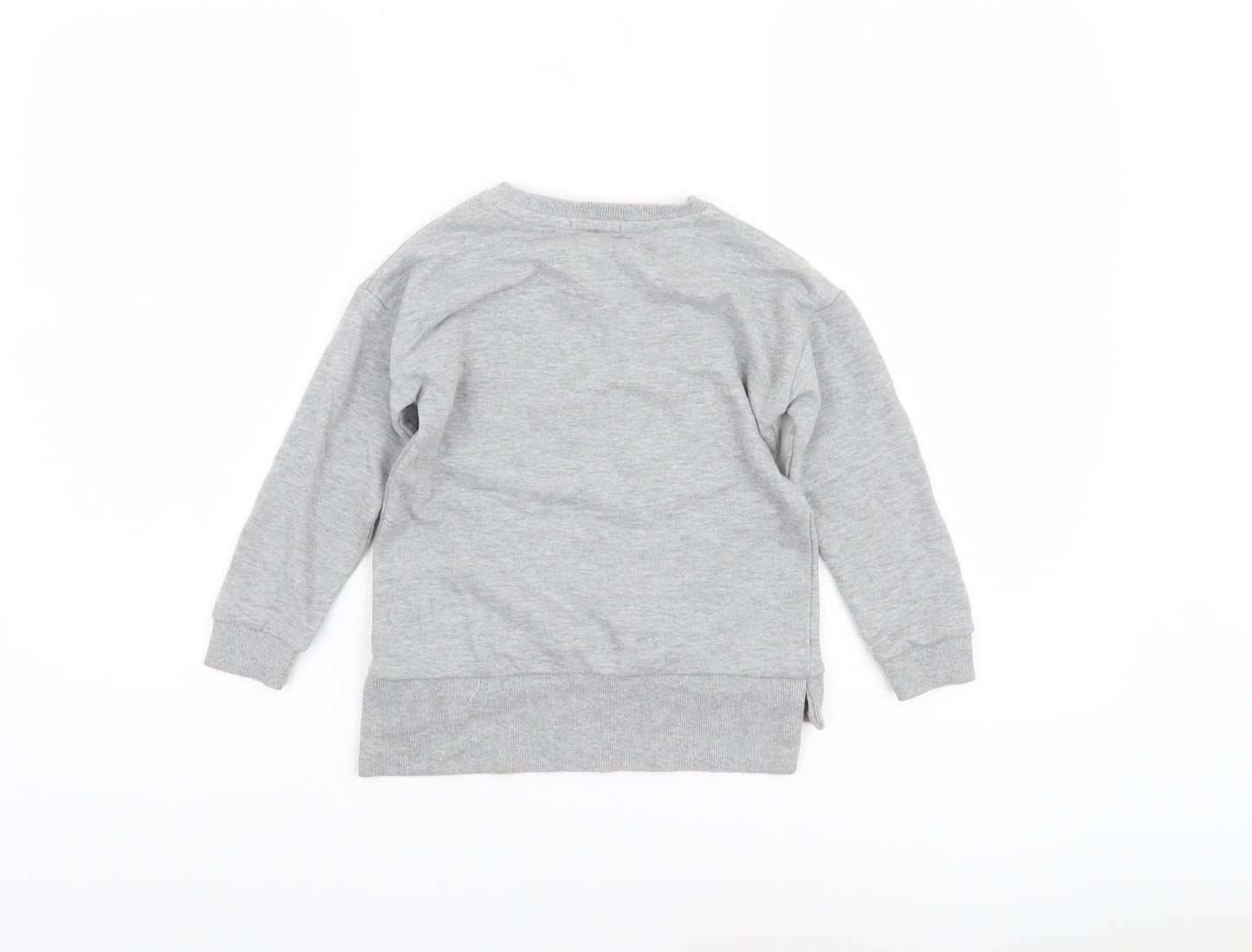 Primark Girls Grey Super Cool Graphic Pullover Sweatshirt 6-7 Years