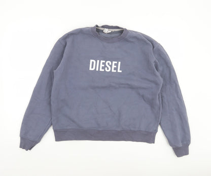 Womens UK Size S Diesel Blue Pullover Sweatshirt