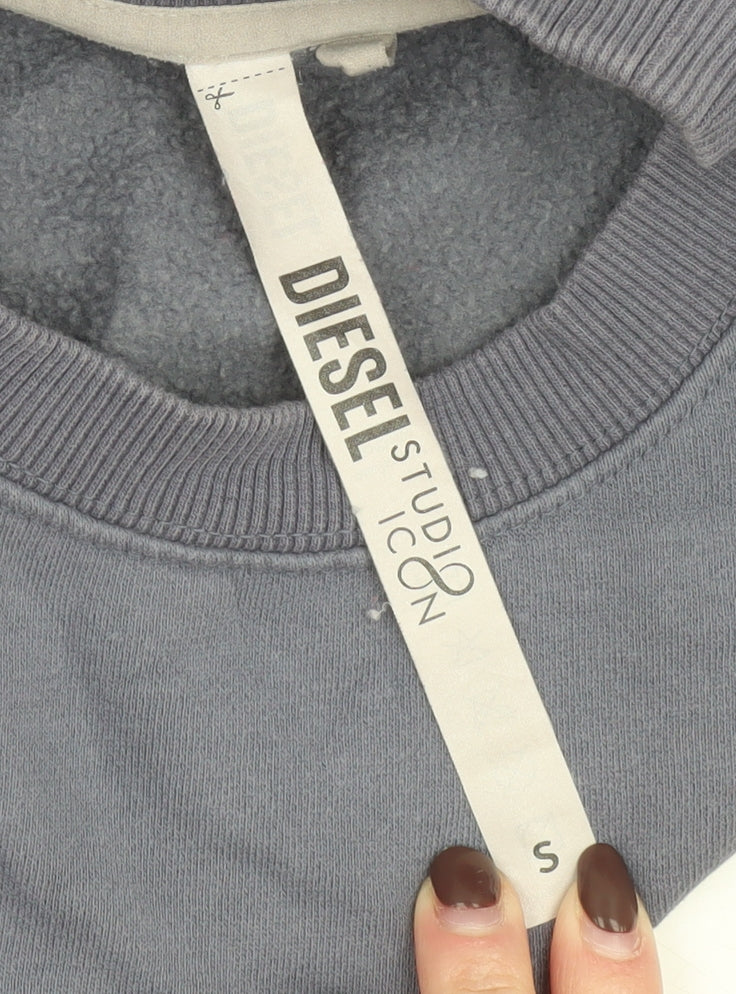Womens UK Size S Diesel Blue Pullover Sweatshirt