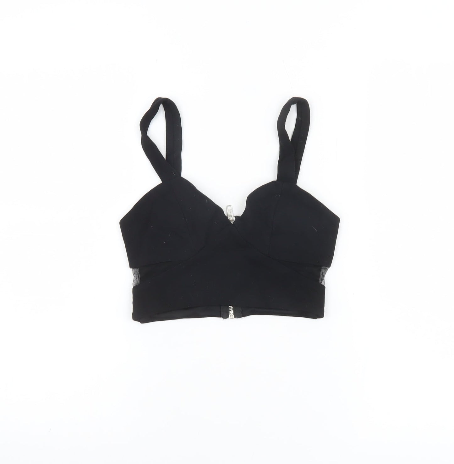 Womens UK Size 8 River Island Black Cropped Tank