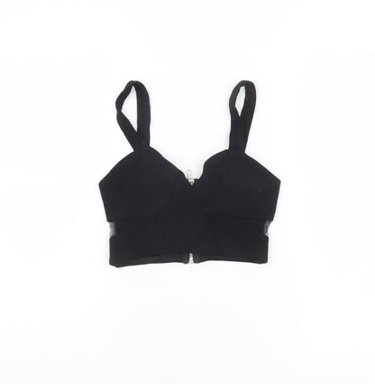 Womens UK Size 8 River Island Black Cropped Tank