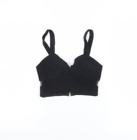 Womens UK Size 8 River Island Black Cropped Tank