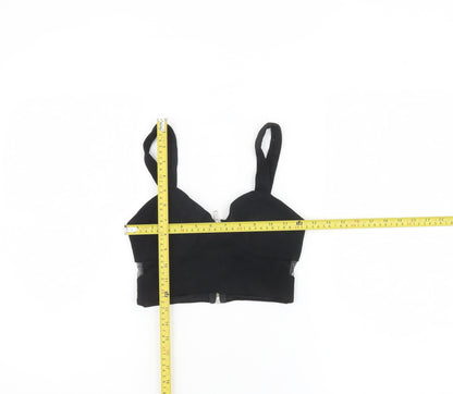 Womens UK Size 8 River Island Black Cropped Tank