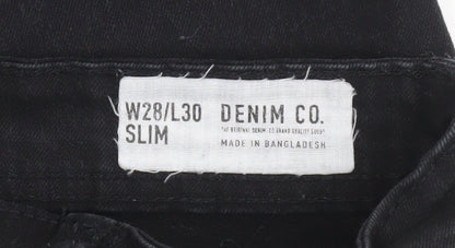 Denim Co. Men's Black Slim Fit Jeans 28W 30L Stretch Denim