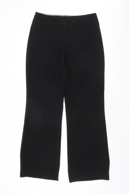 Next Women Black Size 8 Regular Straight Leg Dress Pants