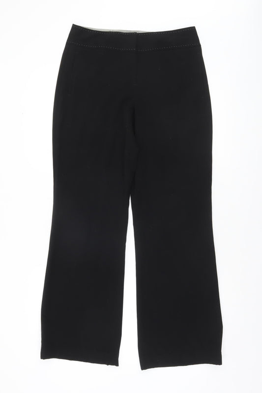 Next Women Black Size 8 Regular Straight Leg Dress Pants