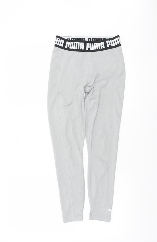 Puma Women's Grey Small Leggings with Elastic Waistband