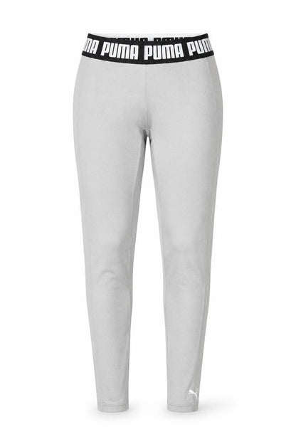 Front view of Puma Women's Grey Small Leggings with Elastic Waistband