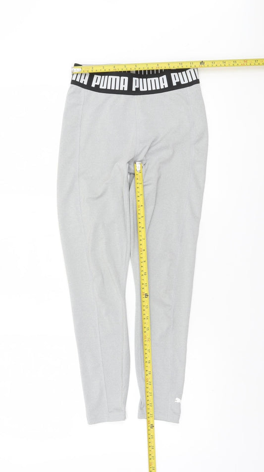 Puma Women's Grey Small Leggings with Elastic Waistband
