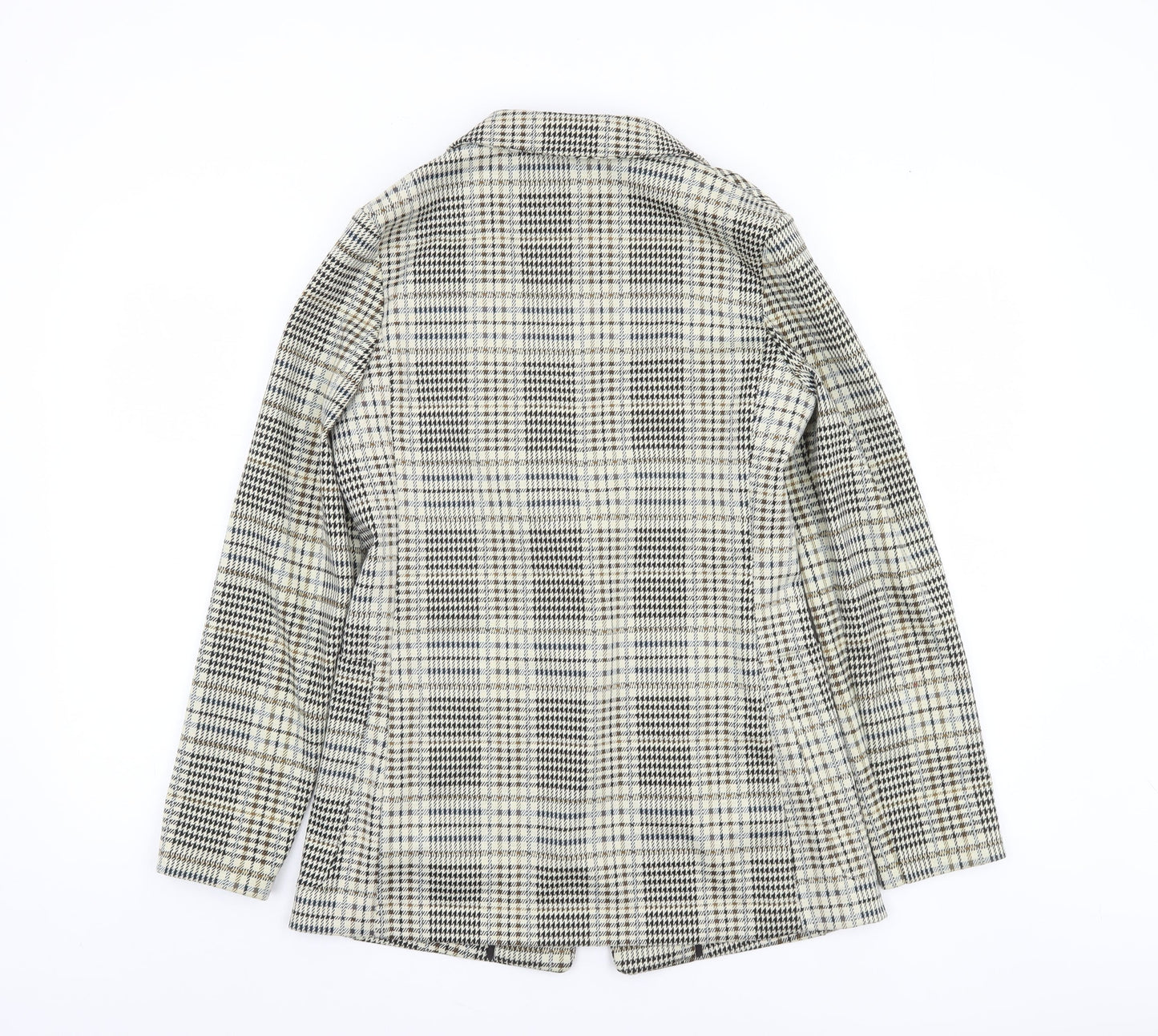 H&M Women’s Grey Check Single-Breasted Blazer Size 6