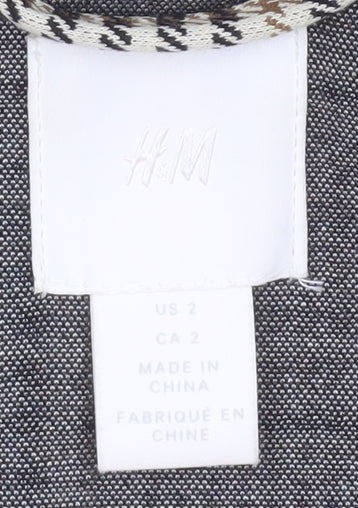 H&M Women’s Grey Check Single-Breasted Blazer Size 6