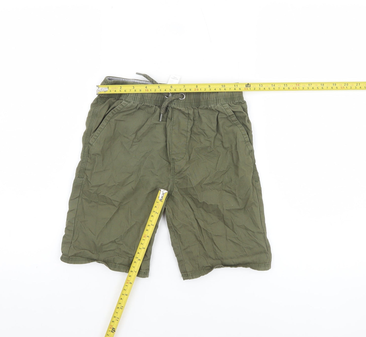 George Boys Green Cargo Shorts 9-10 Years Regular Fit Drawstring Waist