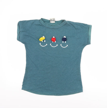 Girls UK Size 6 Years Lee Cooper Blue Basic T-Shirt