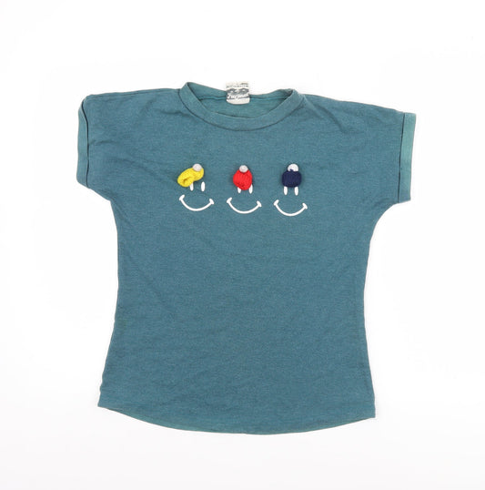 Girls UK Size 6 Years Lee Cooper Blue Basic T-Shirt