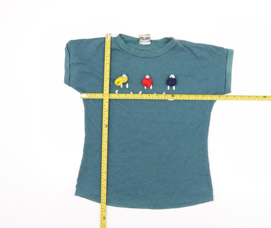 Girls UK Size 6 Years Lee Cooper Blue Basic T-Shirt
