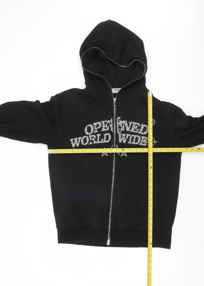 Mens UK Size S Opened & Co Black Full Zip Hoodie