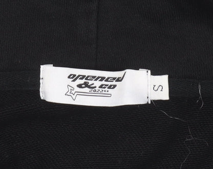 Mens UK Size S Opened & Co Black Full Zip Hoodie