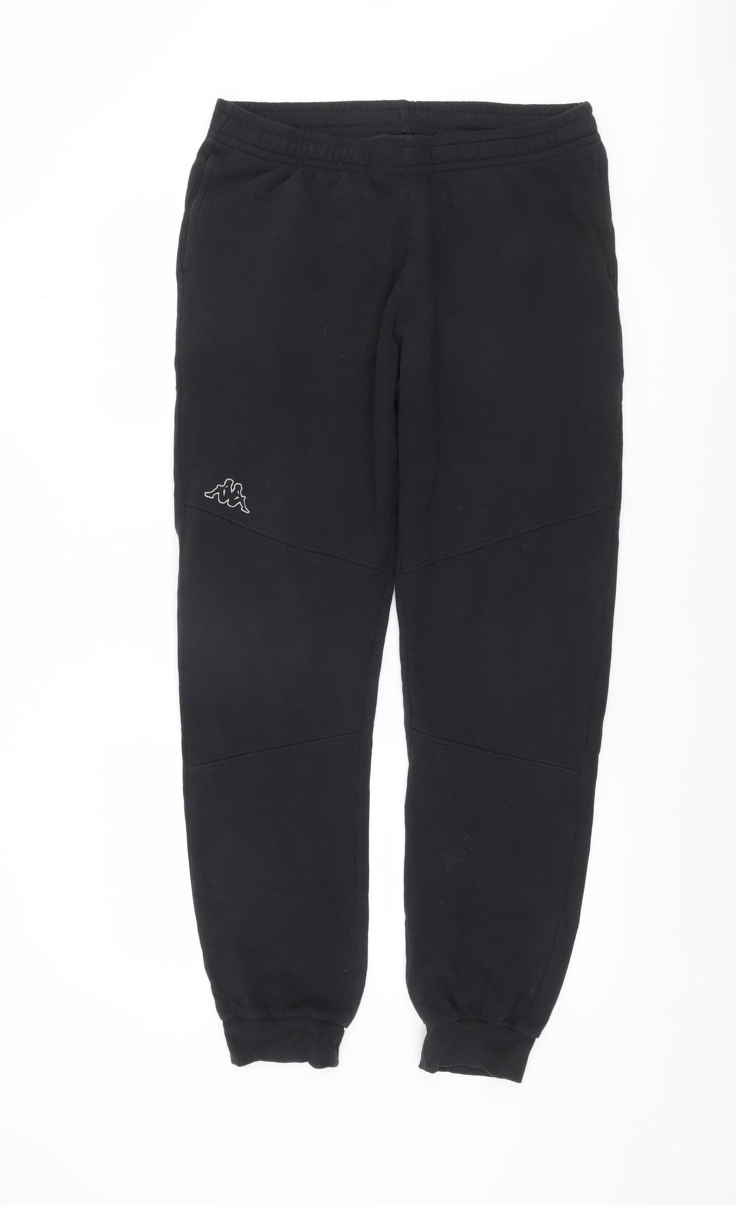 Kappa Men's Black Jogger Sweatpants L Fleece Tapered Fit
