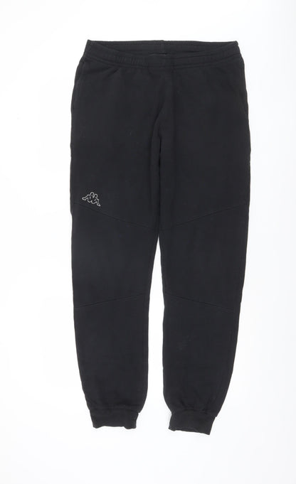 Kappa Men's Black Jogger Sweatpants L Fleece Tapered Fit
