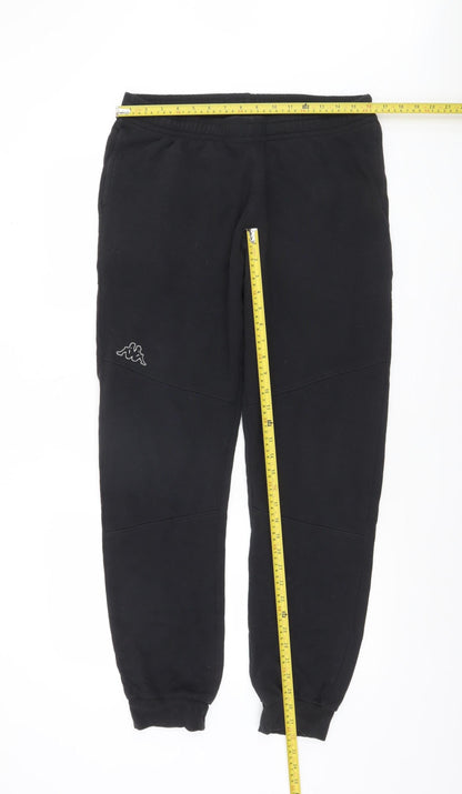 Kappa Men's Black Jogger Sweatpants L Fleece Tapered Fit
