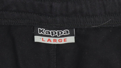 Kappa Men's Black Jogger Sweatpants L Fleece Tapered Fit