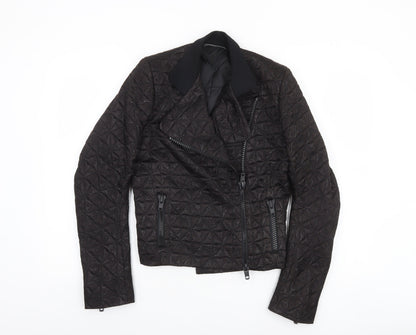 Womens UK Size 10 Zambesi Black Biker Coat