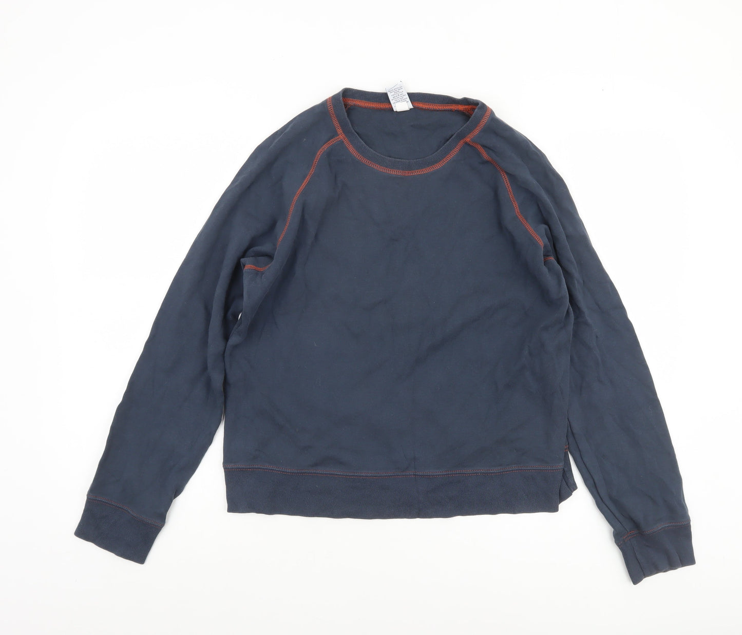 GAP Women Navy Blue Cotton Crew Neck Pullover Sweatshirt L