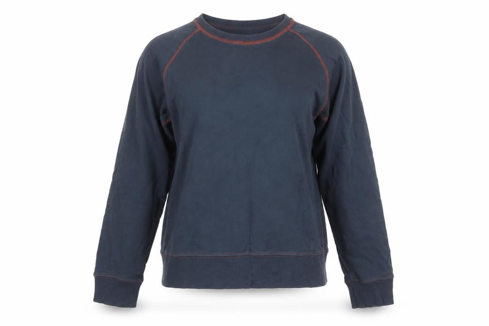 Gap Women Navy Blue Cotton Crew Neck Pullover Sweatshirt L