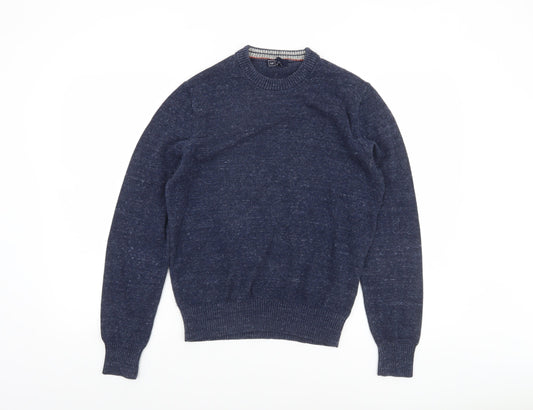 GAP Men’s Blue Crew Neck Cotton Blend Pullover Jumper Size S