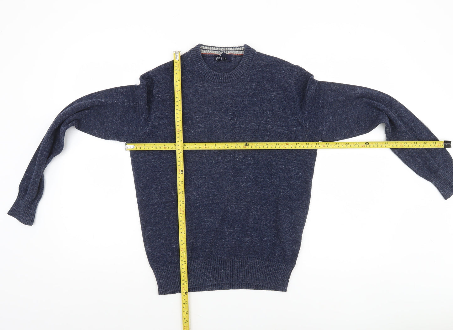 GAP Men’s Blue Crew Neck Cotton Blend Pullover Jumper Size S