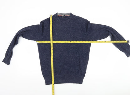 GAP Men’s Blue Crew Neck Cotton Blend Pullover Jumper Size S