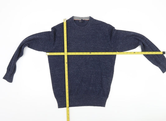 GAP Men’s Blue Crew Neck Cotton Blend Pullover Jumper Size S