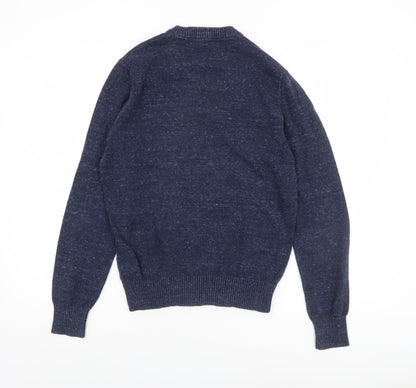 GAP Men’s Blue Crew Neck Cotton Blend Pullover Jumper Size S