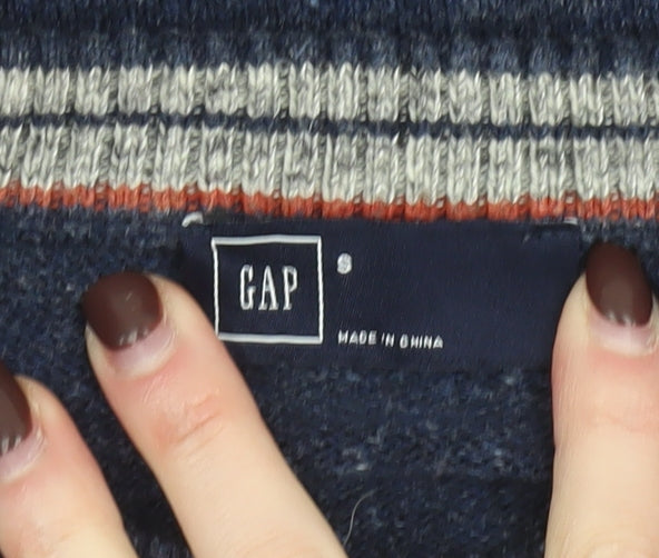 GAP Men’s Blue Crew Neck Cotton Blend Pullover Jumper Size S