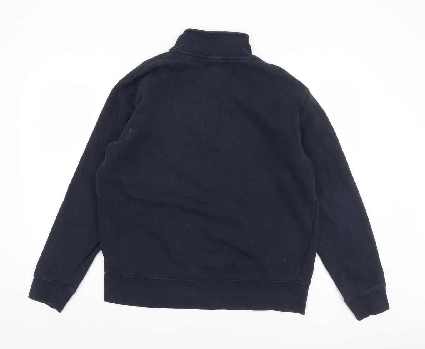 ZARA Men's Blue Long Sleeve 1/2 Zip High Neck Sweatshirt L