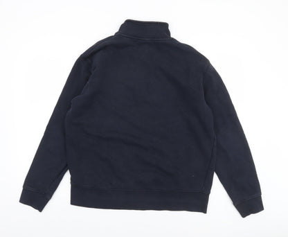 ZARA Men's Blue Long Sleeve 1/2 Zip High Neck Sweatshirt L