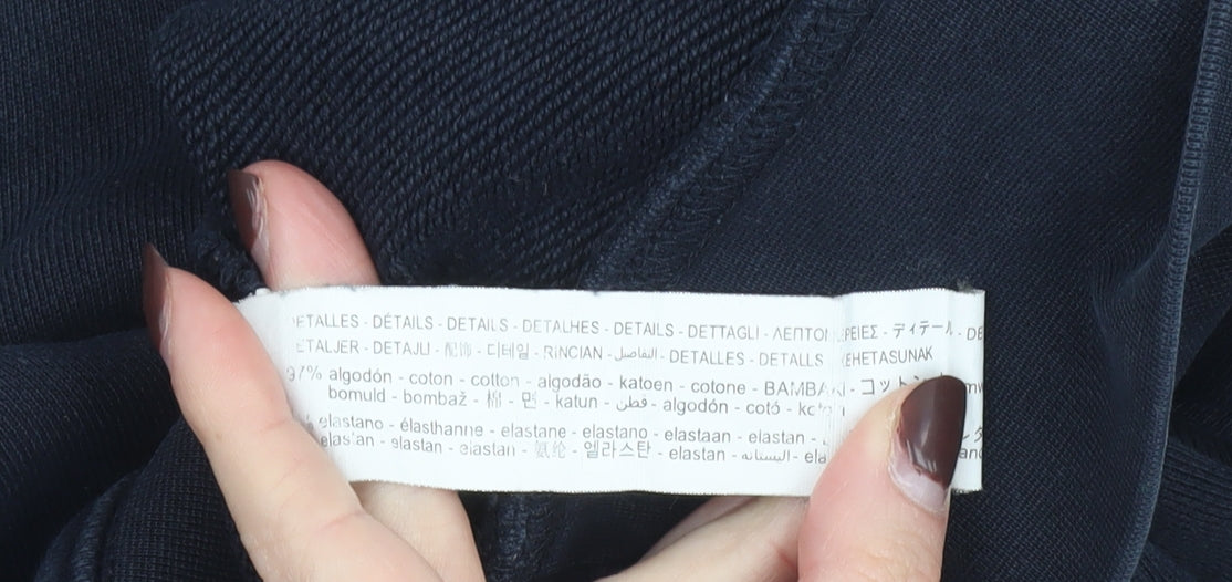 ZARA Men's Blue Long Sleeve 1/2 Zip High Neck Sweatshirt L