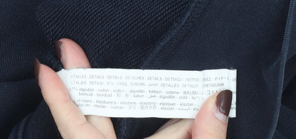 ZARA Men's Blue Long Sleeve 1/2 Zip High Neck Sweatshirt L