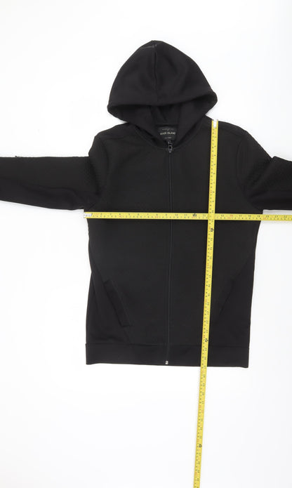 Mens UK Size S River Island Black Full Zip Hoodie