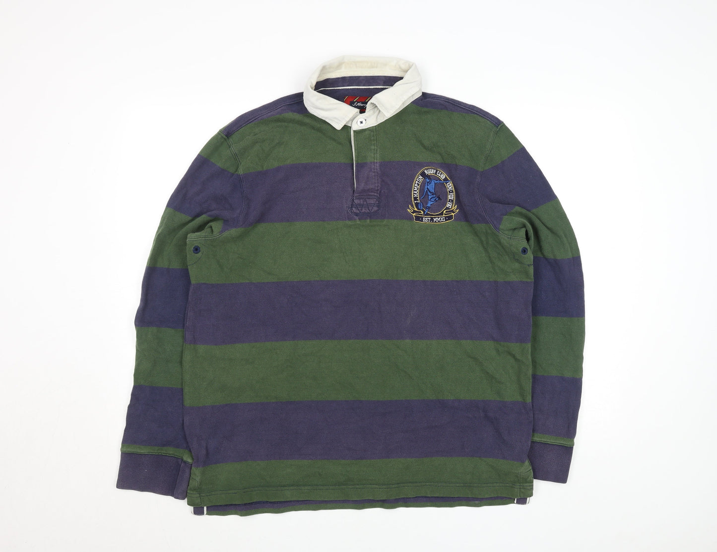 Mens UK Size L J.Hampton and Sons Green Henley Sweatshirt