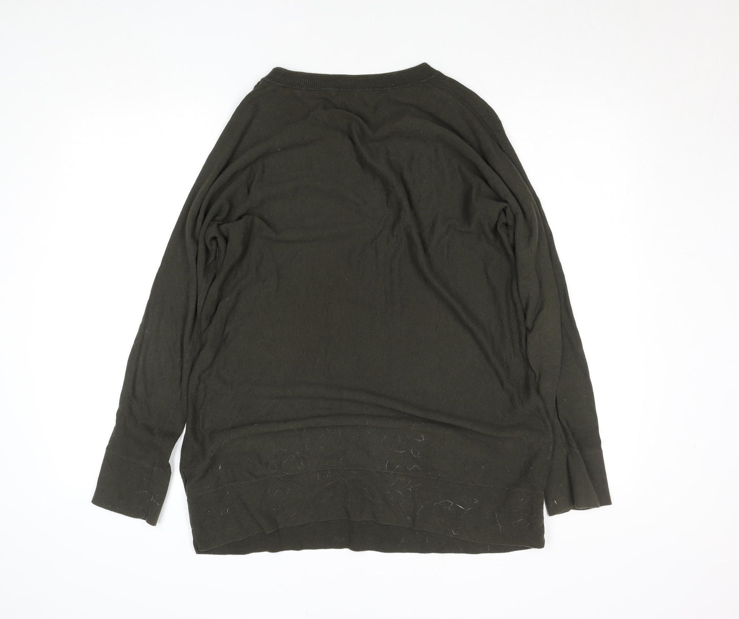 Jigsaw Men's Black Cotton V-Neck Jumper Size M Classic Knit