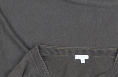 Jigsaw Men's Black Cotton V-Neck Jumper Size M Classic Knit