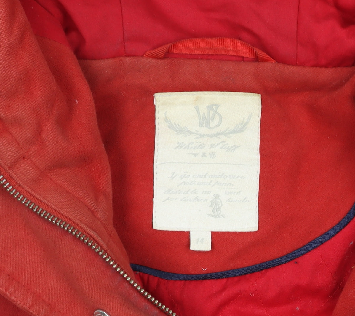 Womens UK Size 14 White Stuff Red Parka Coat