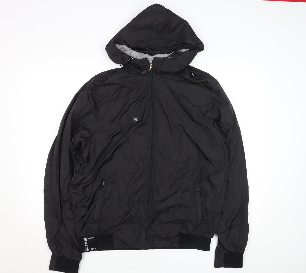 Mens UK Size L Henleys Black Bomber Jacket